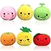 6 Mini Frutti di Peluche Morbidi Set di Frutti Imbottiti Colorati Adorabili Pesca Arancia Ananas e Melone per Bambini Finta di Giocare Sala Giochi Zaino Portachiavi Decorazioni per Feste