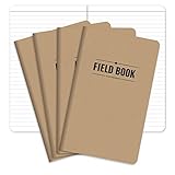 Elan Publishing Company Field Notebook/Journal - 5'x8' - Kraft - Lined Memo Book - Pack of 4