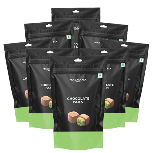 Image of Mazaana Chocolate Paan 80g | Real Paan | Mouth Freshner | Pure Chocolate, No Compound | Enrobed in Fine Dark Chocolate | Pack of 8