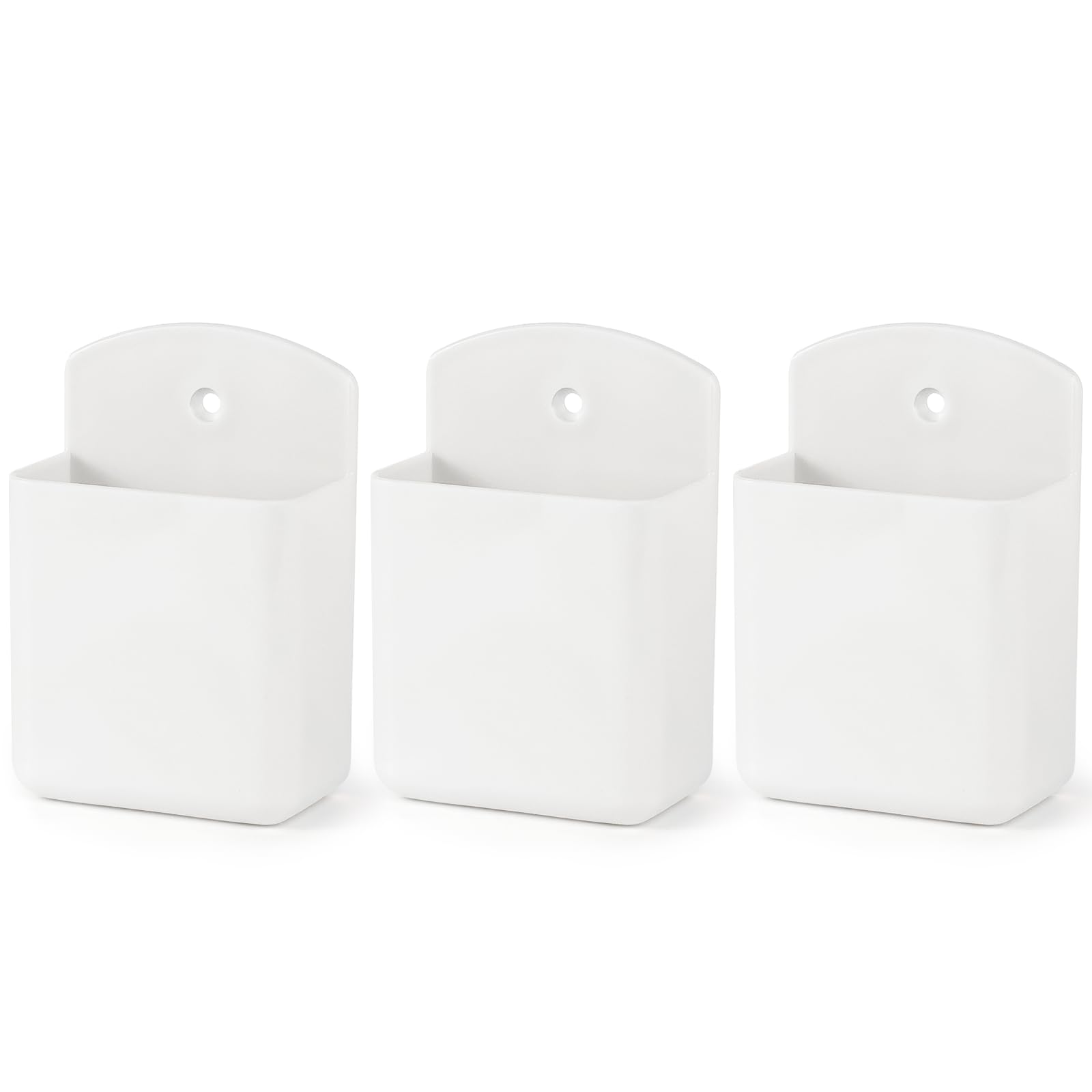 HCLRW 3-Pcs Wandhalterung Fernbedienung Halterung TV Controller Halter Selbstklebender Marker Halter, Behälter für Home Office Schule (Weiß)