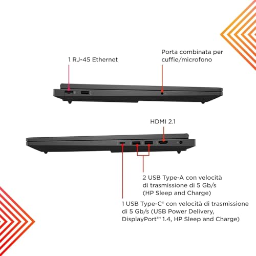 OMEN 16-wd0003sl Notebook, Intel Core i5-13420H, 16GB RAM DDR5, 512GB SSD PCIe NVMe, Display 16,1" FHD 144Hz IPS, Grafica Nvidia RTX 4050 6GB GDDR6, Wi-Fi 6, FreeDOS, Nero - Notebook - Immagine 6