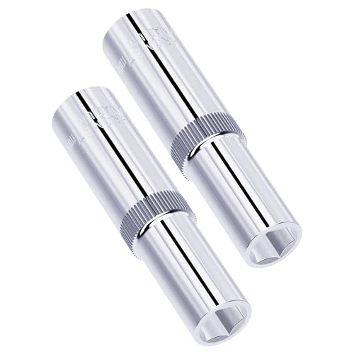 FOCMKEAS 2 Pcs 7mm Deep Socket, 1/4" Drive, 6-Point