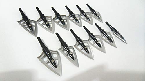 Zzuus 12Pcs 100 Grain Broadheads 2 Blades Stainless Steel Archery Arrowheads For Crossbow Compound Bow #TOP6
