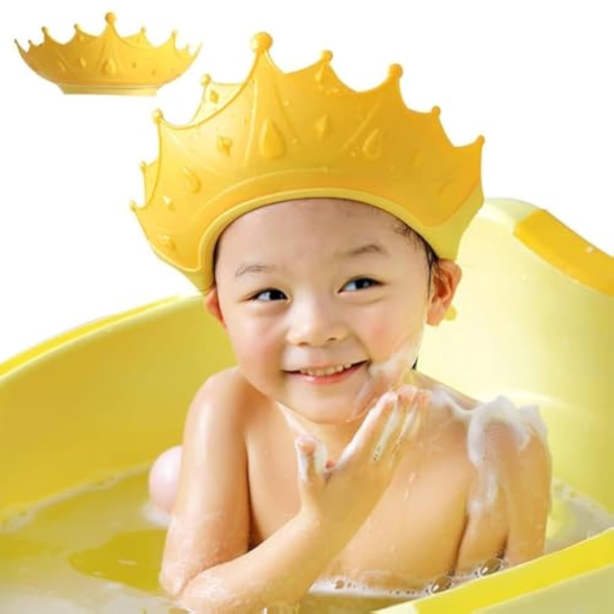 King Baby Shower Cap for Toddlers, Adjustable Waterproof Visor Cap