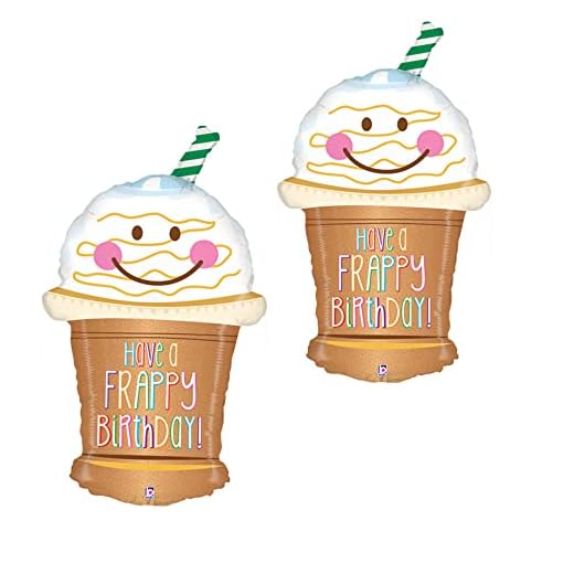 Valueballoon Party & Gifts Set Of 2 Caramel Mocha Frappy Coffee 32” Balloons Birthday Party Decorations Supplies