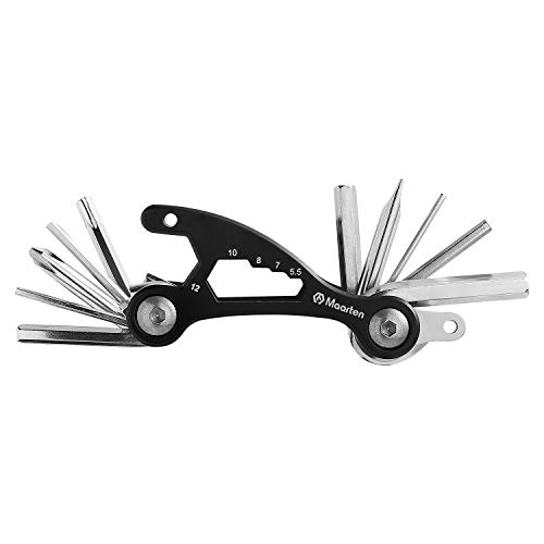 Maarten Bike Multitool, 15 In 1 Portable Foldable Bike Multifunction Repair Tool Kit, With Hex Spoke Wrench And Screwdriver Tool, For Road And Mountain Bikes #TOP6