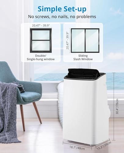 Image of Garvee 1,4000 BTUs Portable Air Conditioner for 750 Sq.Ft Max.Portable AC Unit with Dehumidifier, Fan, Sleep, 24H Timer&Installation Kit, DOE Certified, Ceer 7.7,48dB,Remote Control,1115W,Black