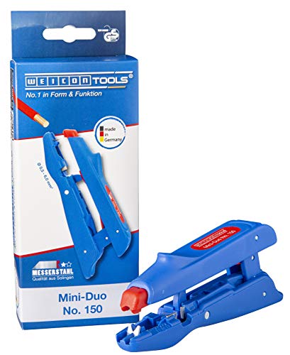 WEICON Mini-Duo No. 150, 51000150, automatische striptang met zijsnijder, blauw, rood, 160 mm