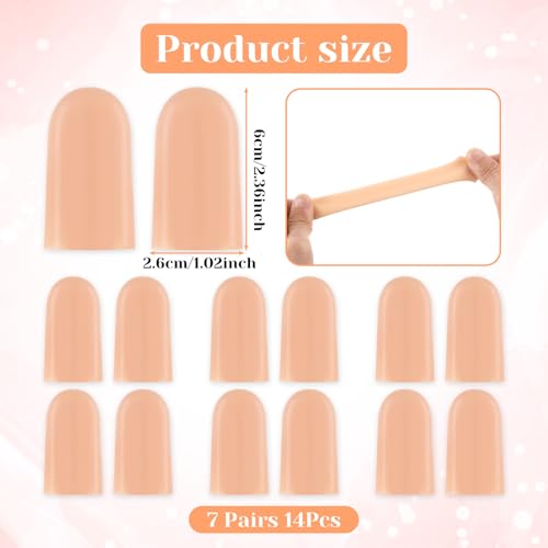 Image of simarro 14 Pieces Big Toe Protectors, Silicone Toes Protectors for Men and Women, Toe Anti-Friction Rubber Sleeves Made of Elastic Fabric, Protect Toes from Friction and Relieve Pressure (Skin Tone)