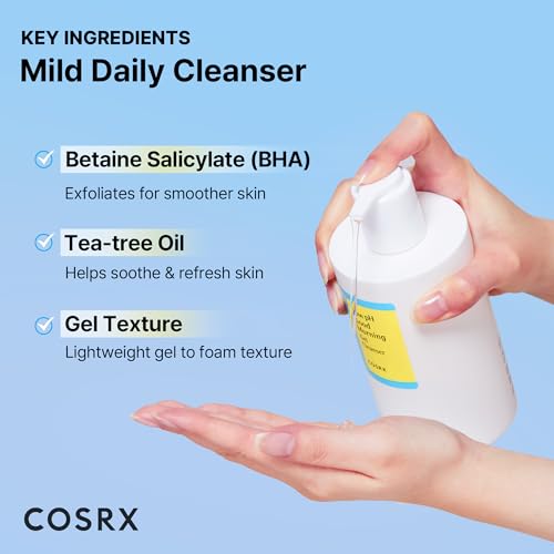 Image of COSRX Low pH Good Morning Gel Cleanser (13.52fl.oz /400ml), BHA Face Wash, Daily Mild Face Cleanser for Sensitive Skin, PH Balancing, Korean Skin Care, Korean Face Wash, Korean Body Wash