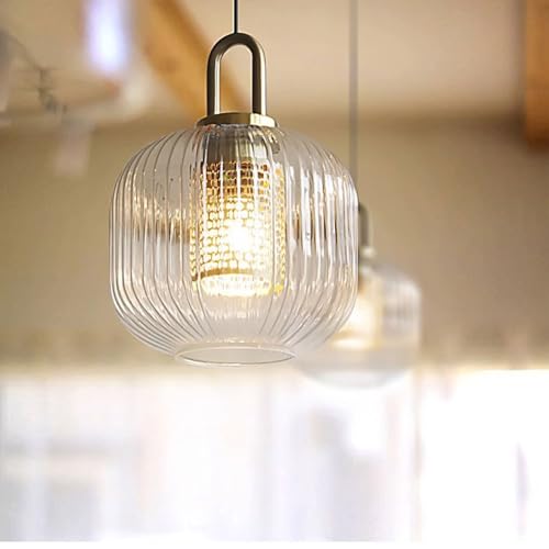 Abat-jour de lustre lanterne en verre E27 au design scandinave pour plafond - 4