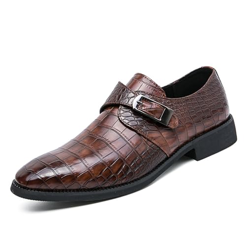 Men's Monk Strap Loafers Retro Slip-On Dress Shoes Party Wedding Men Shoes