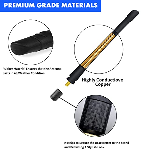 Image of Antennas for Ford F150 (2009-2026) 7 Inch Rubber Antenna Replacement Car Wash-Proof Radio Antenna Truck Short Antenna Ford F150 Accessories Carbon Fiber