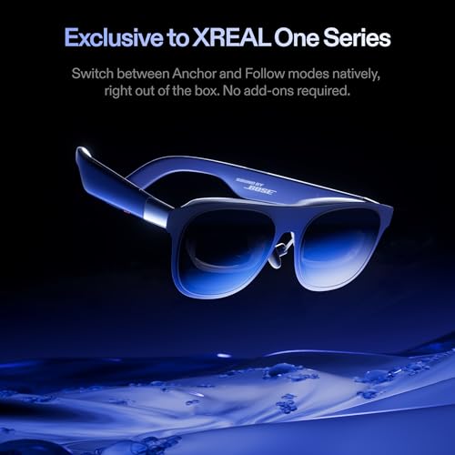 Image of XREAL 1S AR /XR Glasses, 500 inch Virtual Screen Smart Glasses with 52 FOV, Native 3DoF, REAL 3D, Powered by X1 Chip, Supports All USB-C DP Devices Including iPhone 17 /16 and Handhelds, like ROG /SteamDeck