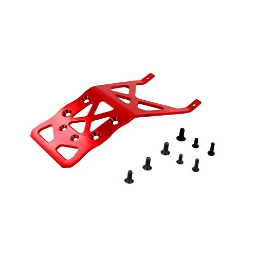 Stampede 1:10 Aluminum Alloy Rear Skid Plate Hop Up Upgrade, Red by Atomik RC - Replaces Part 3623