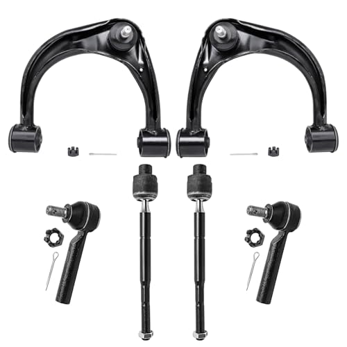 Image of Detroit Axle - Front Upper Control Arms Inner Outer Tie Rods Replacement for 2003-2009 Lexus GX470 - [2003-2009 Toyota 4Runner] - 2007-2009 FJ Cruiser - 6pc Set