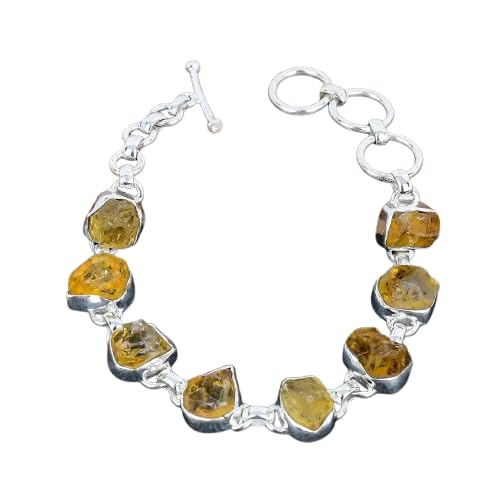 Bohosilvercraft Citrine Bracelet, 925 Sterlng Silver, Druzy Bracelets, Citrine Gemstone, Handmade Bracelet, Statement Bracelets, Hip Hop Bracelet, Gift For Girlfriend