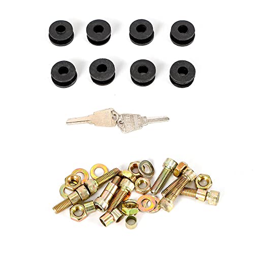 Alforja dura universal grande para motocicleta, compatible con Yamaha Cruiser, color negro, incluye hardware de montaje y llaves miniatura 7