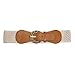 eVogues Plus Size Ivory Burnished Buckle Elastic Belt - One Size Plus