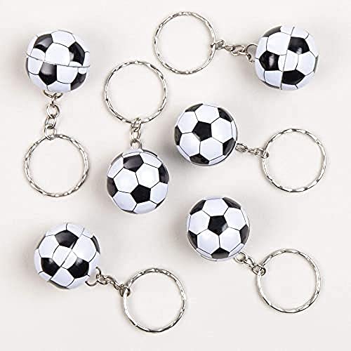 Baker Ross Lot de 12 Porte-Clés Ballons de Foot - Idéal pour remplir des pochettes surprises