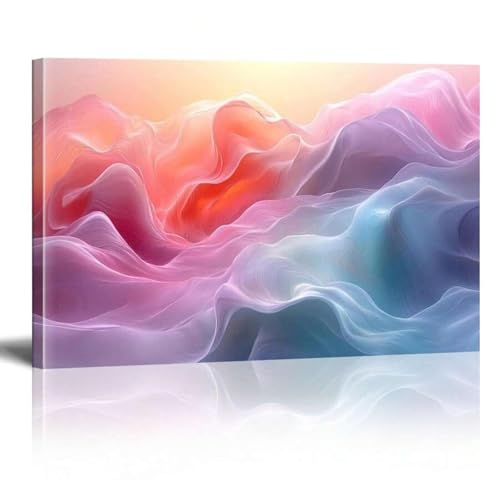 Peinture abstraite pastel sur toile pour illuminer un mur blanc vide