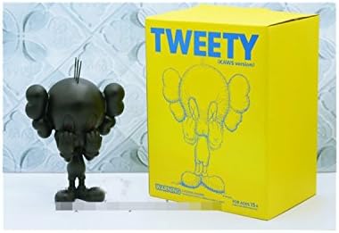 KawJumbo Yellow Bird 8 inch KAWS BFF Dissected Companion Original Fake Art Toys Action Figure Figurine Plush Doll Toy Model Statue Accessories Collection Morden Gift for Boyfriend with Retail Box