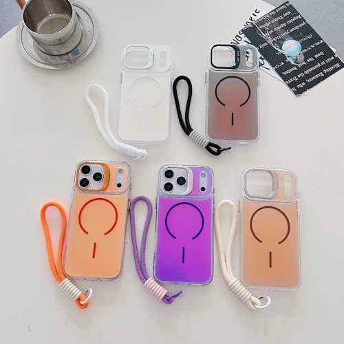 Coque iPhone 17 orange antichoc avec support pour éviter les chutes