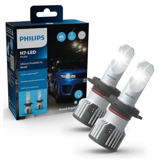 Philips Ultinon Pro6000 Boost H7-LED Scheinwerferlampe mit Straßenzulassung*, 300% helleres Licht**, silber