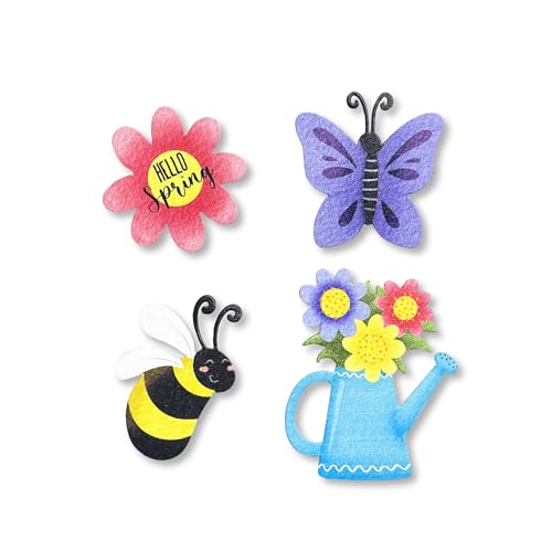 Roeda Set de 4 Imanes Decorativos Flor Hello Spring miniatura 1