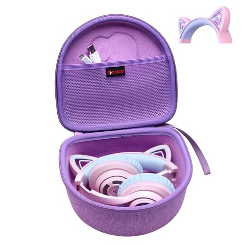 XANAD Étui Housse pour OHAANYY/Xunpuls/VuyKoo/QCXWCJWD/Usoun Casque Enfant Bluetooth sans Fil Casque Cat Pliable (Violet)
