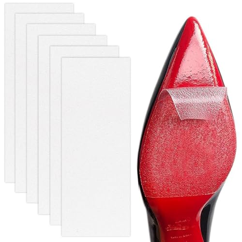 Image of 6 Pcs Non-Slip Shoe Sole Protector for Heels, Self-Adhesive High Heel Pads for Bottom of Shoes, Anti-Slip Protectors (Clear)