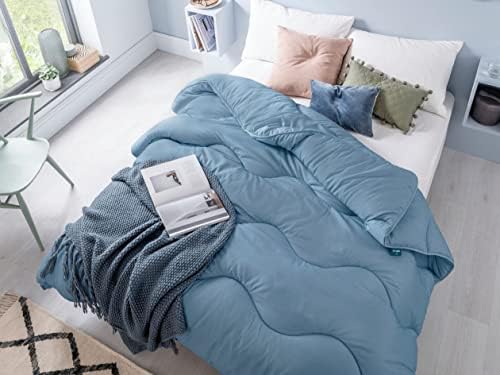 Night Owl - Coverless Duvet - 4.5 Tog - Double - Linen Collection - Soft Touch Luxury Bedding - Machine Washable - Hypoallergenic - Lilac Bloom