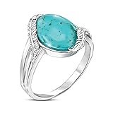 Xmiral Bague maman mère naturel Turquoise anniversaire pour femmes bijoux bagues filles son jour cadeau bagues Fléchettes Anneaux