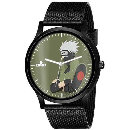 AROA Watch New Watch for Kakashi Hatake Naruto Minimalist Model : 840 Black Metal Type Analog Black Strap Watch Green Dial for Men Stylish Watch for Boys (B0CC2THKHG) Amazon Price History, Amazon Price Tracker