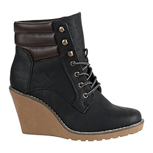 stiefelparadies Damen Schuhe Stiefeletten Keilabsatz Wedges Boots Keilstiefeletten 152363 Schwarz Braun 39 Flandell stiefelparadies Damen Schuhe Stiefeletten Keilabsatz Wedges Boots Keilstiefeletten 152363 Schwarz Braun 39 Flandell