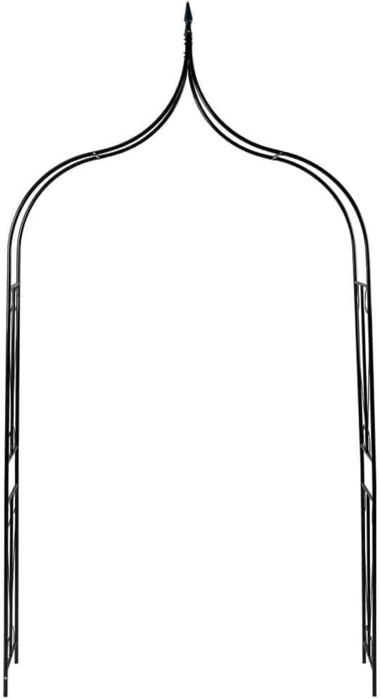 vidaXL Garden Arch Dark Green Powder-Coated Iron, Plastic 47.2x15x101.6 in