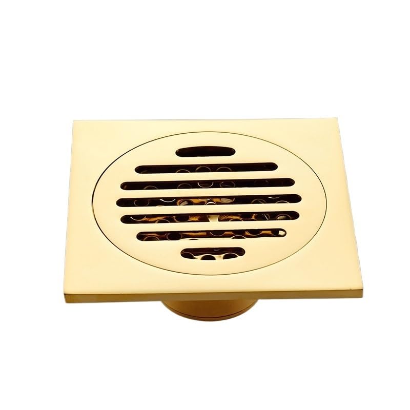 Rejilla Desague Ducha Desagüe de Ducha Dorado Suelo baño residuos Lavadora Cuadrado Tapa colador Rejilla desagüe(Golden B1)