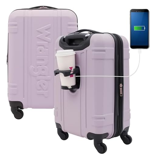 Wrangler - Equipaje de mano Astral Hardside de 50,8 cm, Lila, 20-Inch Carry-On, Equipaje de mano Astral Hardside de 20 pulgadas