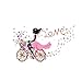 Produktbild WINOMO Mädchen auf dem Fahrrad Wandtattoo abnehmbare Fee Blumen Schmetterling Wandsticker für Mädchen Kinderiimmer Dekor 90x60cm