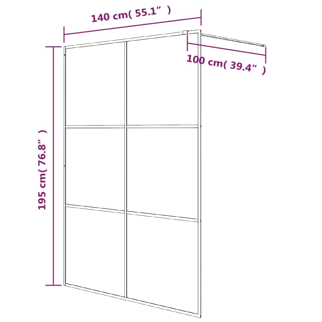 vidaXL Mampara de ducha de cristal templado (140 x 195 cm), color blanco