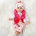 Kdudgso Reborn Baby Dolls Girl 22 Inch Lucy Cute Realistic Baby Doll, Lifelike Vinyl Reborn Baby Doll Real Life Bebe Silicona with Feeding Kit Toys for Gifts for Kids 3+