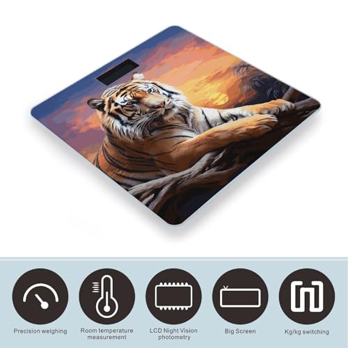 Báscula digital de baño Tiger Colorful Sunset con cinta miniatura 3