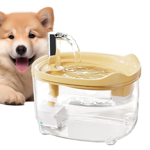 Huehkir Fontana Acqua per Animali Domestici - Distributore Acqua per Cani e Fontana Bere Gatto,Ciotola Bevitore Silenziosa Stazione Alimentazione 1.5L per Cuccioli Gattini Appartamento
