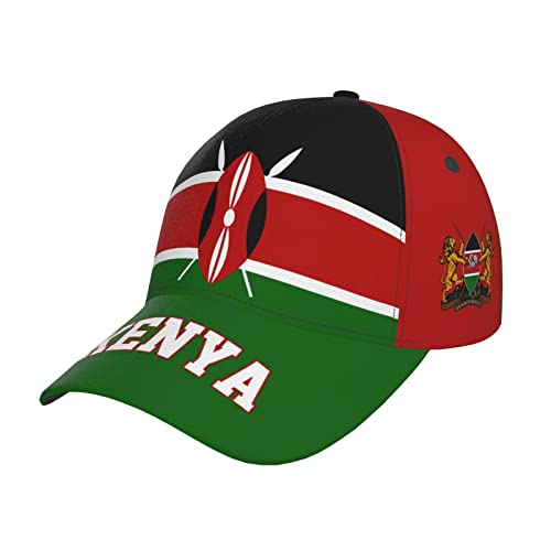 RFSHOP Casquette de baseball avec drapeau du Kenya - Imprimé complet - Pour homme et adulte - Noir, #896, taille unique