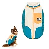 【LIFELIKE公式】OUTDOORカラーブロックベスト 犬 服 モコモコ ベスト 小型犬 中型犬 大型犬 ダックス フレブル 犬服 ドッグウェア 犬の服 ペット服 洋服 ペット用品 お散歩 おでかけ ライフライク (ターコイズ, 6号)