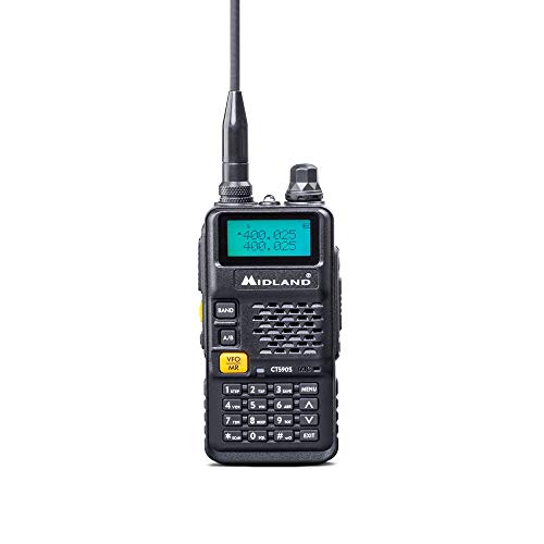 Midland CT590 S C1354 - Radio Amateur Dual Band VHF/UHF, 128 Canaux Mémorisables, Autonomie 18H, 50 Tonalités CTCSS, 208 Codes DCS, Ecran rétroéclairé,...