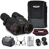 Canon 10x42 L is WP Image Stabilized Binoculars Bundle | L-Series Optics with 10x Magnification, Weatherproof Design & Optical Image Stabilization | for Wildlife & Nature (0155B002) + Harness + More