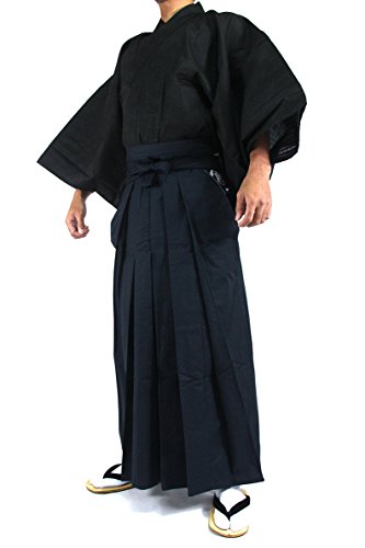 Edoten Japanese Samurai Hakama Uniform Traditional Japanese Clothing Kimono 1771BK-NV L
