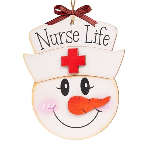 Nurse Christmas Ornament 2025, Funny Wooden Nurse Ornament for Christmas