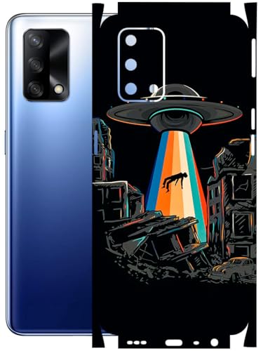 Image of AtOdds - Full Body Back Screen Guard Protector Film - Lamination Wrap Skin Sticker Compatible with Oppo F19 | Scratchproof Matte Finish (Alien Invade)